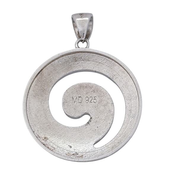 Blue Opal Spiral Pendant | Sterling Silver 925 - Picture 4 of 9